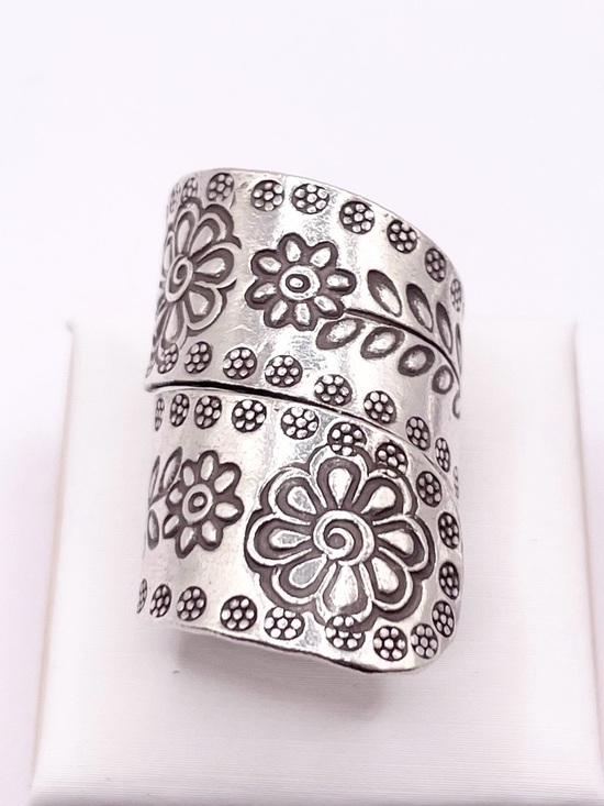 925 Sterling Silver Jewelry - Size 7 Sterling Silver Wide Band Wrap Ring